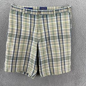 Pendleton Shorts Mens 36 Green Plaid Chino Cotton Canvas 9 Inseam Pockets